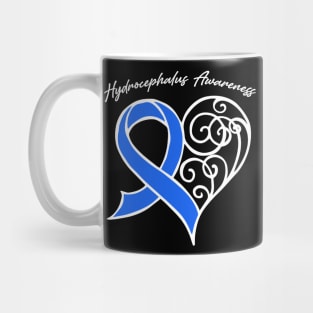 Hydrocephalus Awareness Heart Ribbon Gift Valentines Day - In This Family Nobody Fights Alone Mug